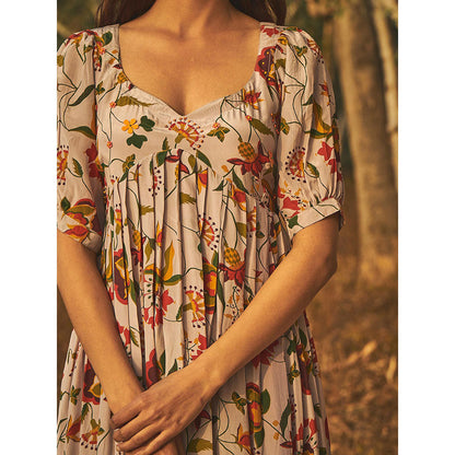 Baise Gaba Grey Gulmohar Kurta