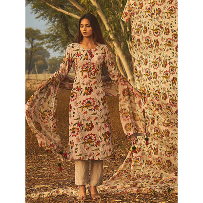 Baise Gaba Grey Jasmine Kurta (Set Of 2)