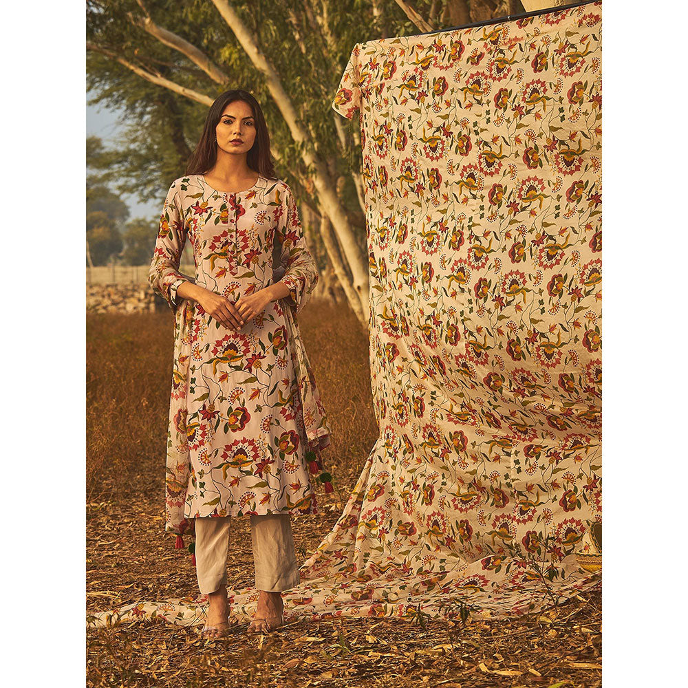 Baise Gaba Grey Jasmine Kurta
