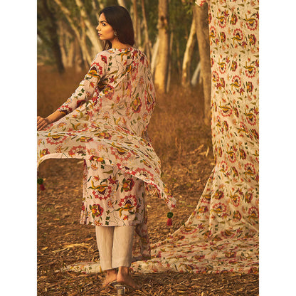 Baise Gaba Grey Jasmine Kurta