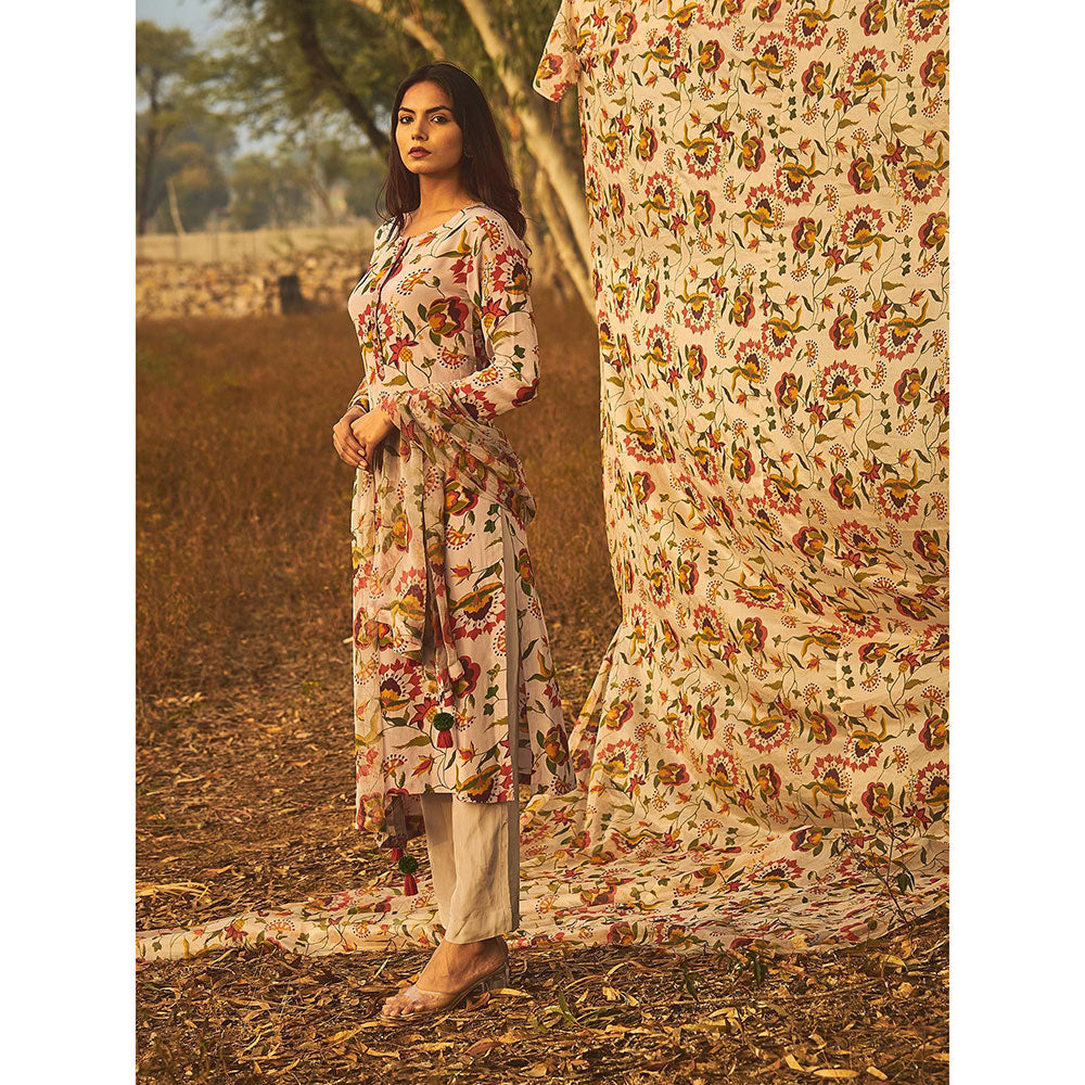 Baise Gaba Grey Jasmine Kurta