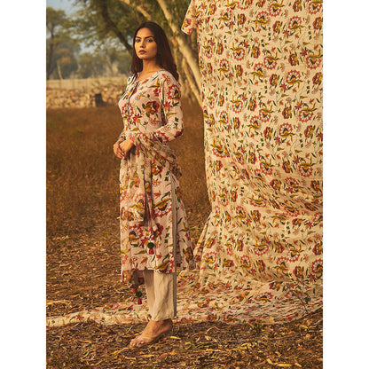 Baise Gaba Grey Jasmine Kurta