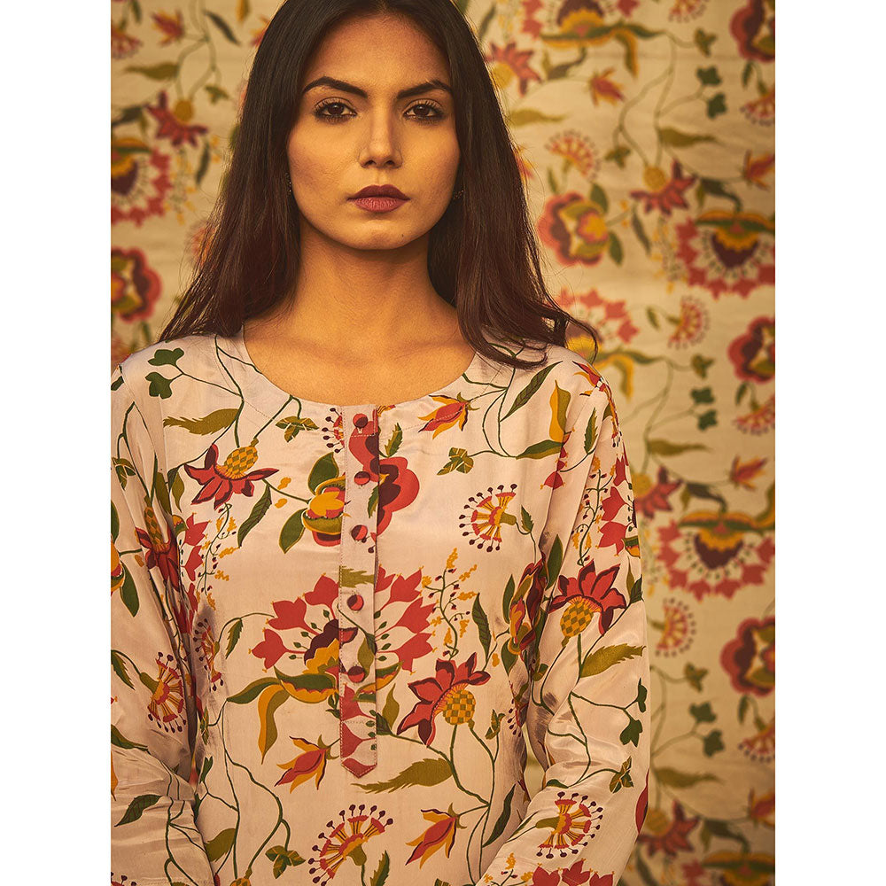 Baise Gaba Grey Jasmine Kurta