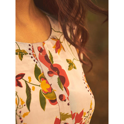 Baise Gaba Grey Jasmine Kurta