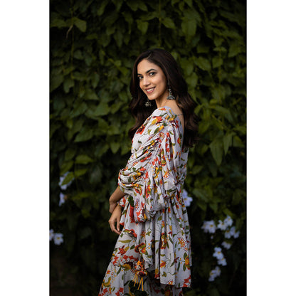 Baise Gaba Grey Butea Gharara (Set Of 2)