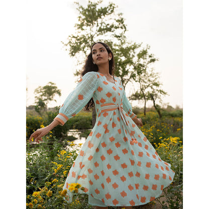 Baise Gaba Blue Falconet Dress With Inner