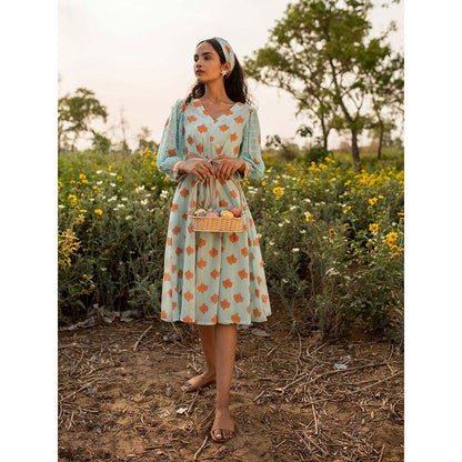 Baise Gaba Blue Falconet Dress With Inner