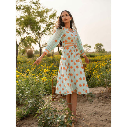 Baise Gaba Blue Falconet Dress With Inner