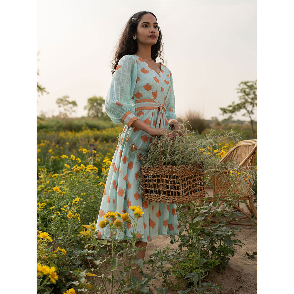 Baise Gaba Blue Falconet Dress With Inner