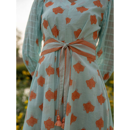 Baise Gaba Blue Falconet Dress With Inner