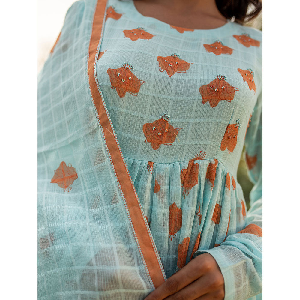 Baise Gaba Blue Camelia Anarkali