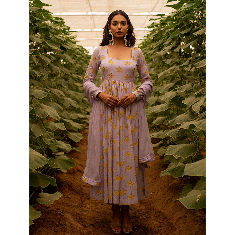 Baise Gaba Lavender Lavender Beauty Anarkali (Set of3)