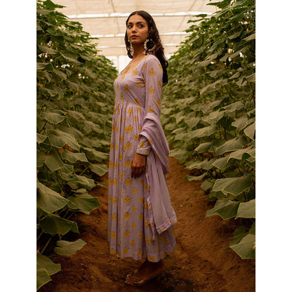Baise Gaba Lavender Lavender Beauty Anarkali (Set of3)