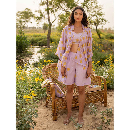 Baise Gaba Lavender Poppy Shorts