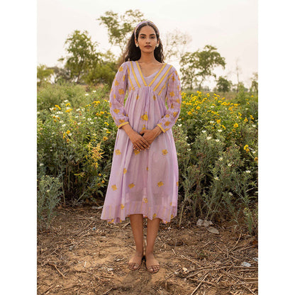 Baise Gaba Lavender Bloomer Dress With Inner