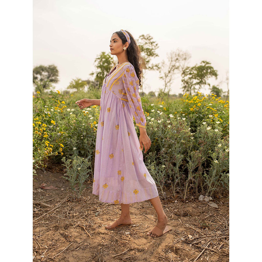 Baise Gaba Lavender Bloomer Dress With Inner