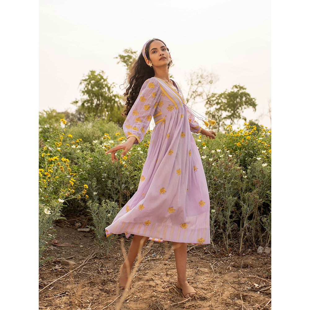 Baise Gaba Lavender Bloomer Dress With Inner