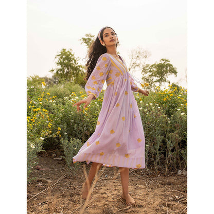Baise Gaba Lavender Bloomer Dress With Inner