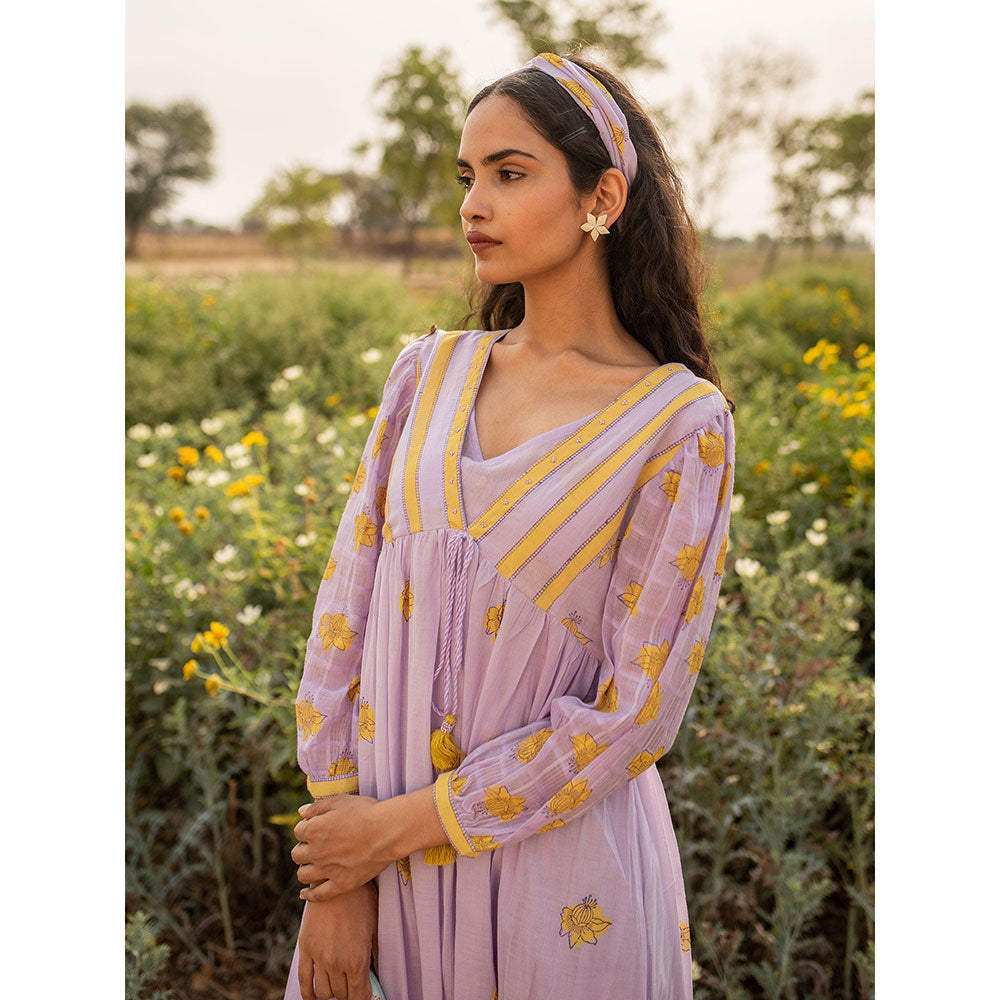 Baise Gaba Lavender Bloomer Dress With Inner