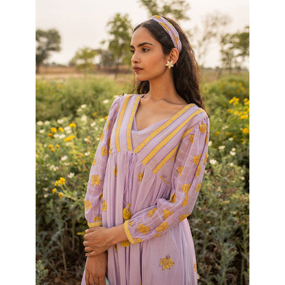 Baise Gaba Lavender Bloomer Dress With Inner