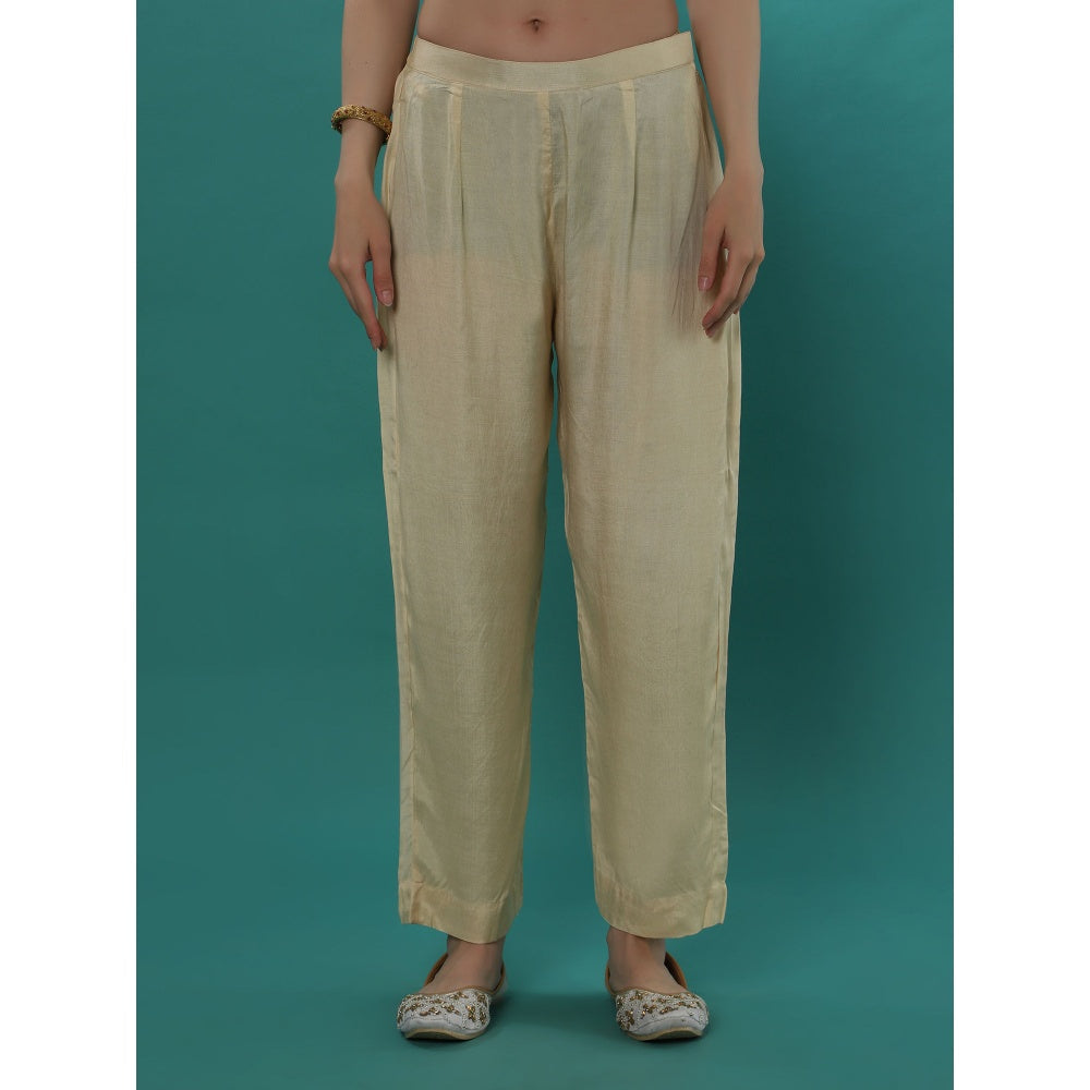 Bha-Sha Arina Ivory Floral Inner with Kaftan & Pant (Set of 3)