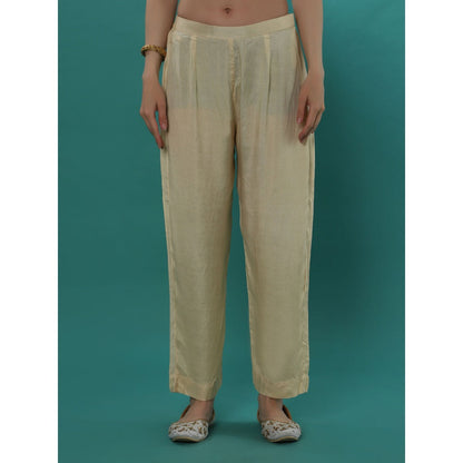 Bha-Sha Arina Ivory Floral Inner with Kaftan & Pant (Set of 3)