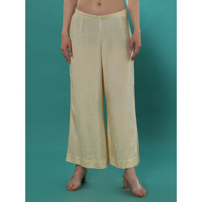 Bha-Sha Adira Ivory Embellished Anarkali Kurta with Palazzo & Dupatta (Set of 3)