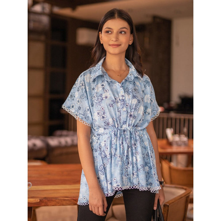 B'Infinite Shades of Blue Batwing Top