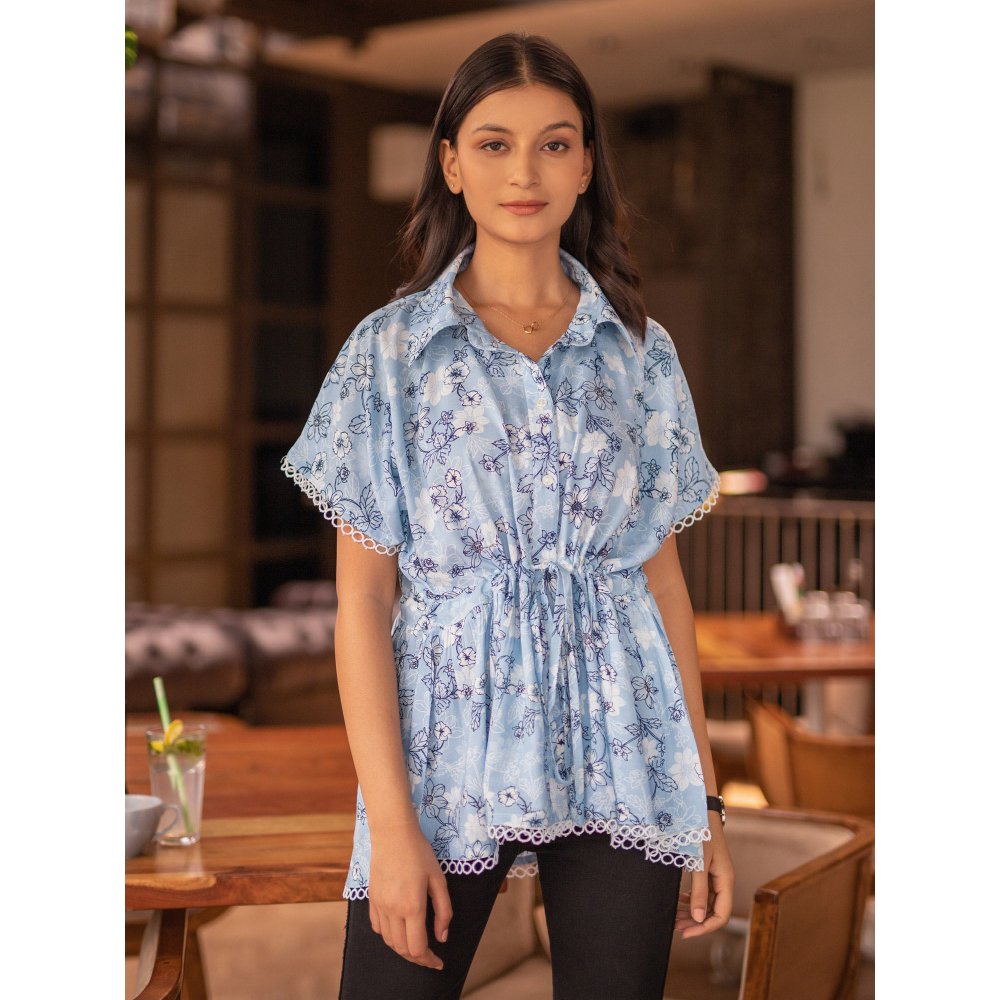 B'Infinite Shades of Blue Batwing Top