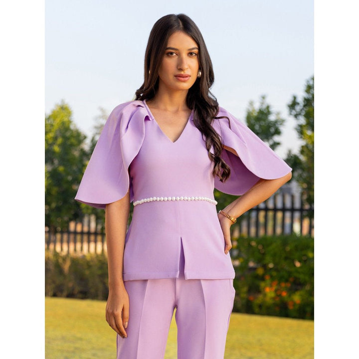 B'Infinite Lilac Top with Detachable Pearl Belt (Set of 2)