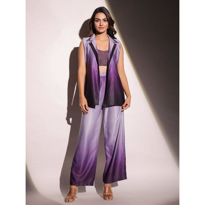 B'Infinite Twilight Ombre Blazer with Bralette and Trouser (Set of 4)
