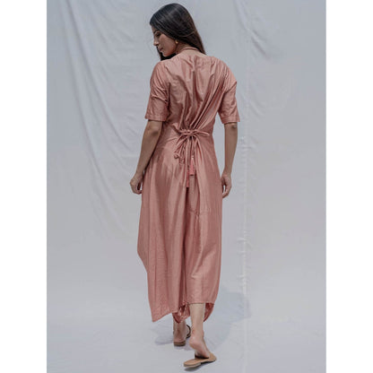 Bohame Rose Gold Dress With Necklace (Set of 2)