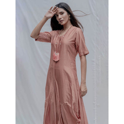 Bohame Rose Gold Dress With Necklace (Set of 2)