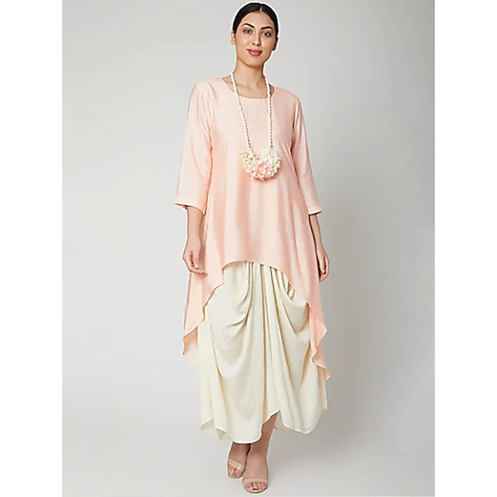 Bohame Peach Dream Dress With Necklace (Set of 2)