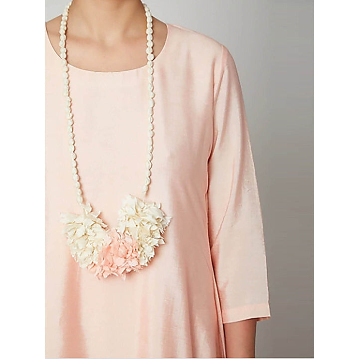 Bohame Peach Dream Dress With Necklace (Set of 2)