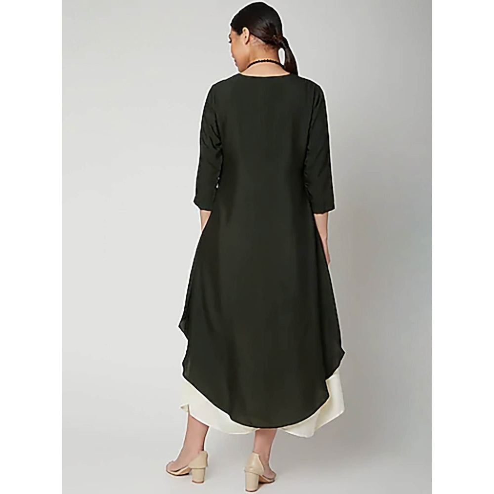 Bohame Bottle Green Dream Dress With Necklace (Set of 2)