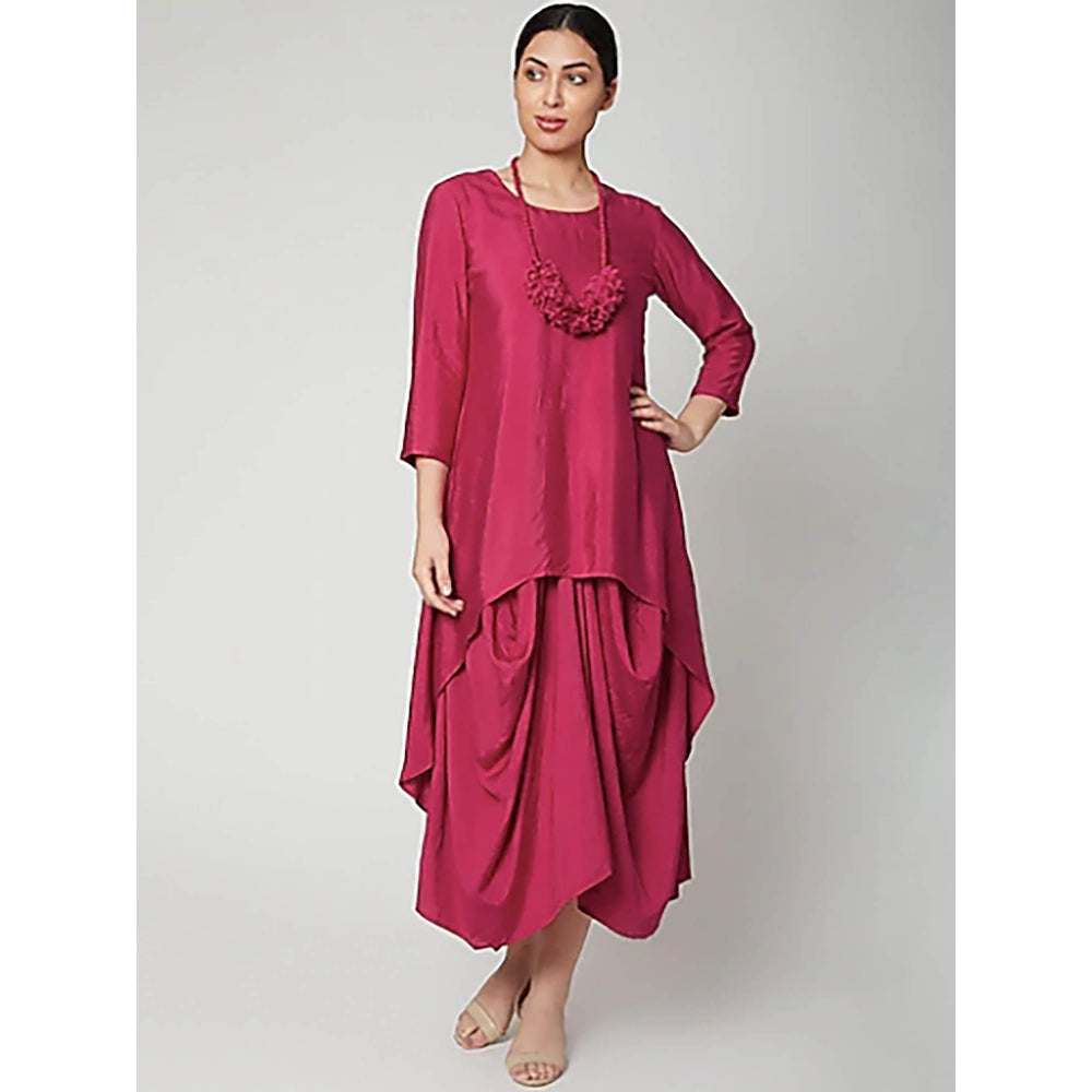 Bohame Magenta Dream Dress With Necklace