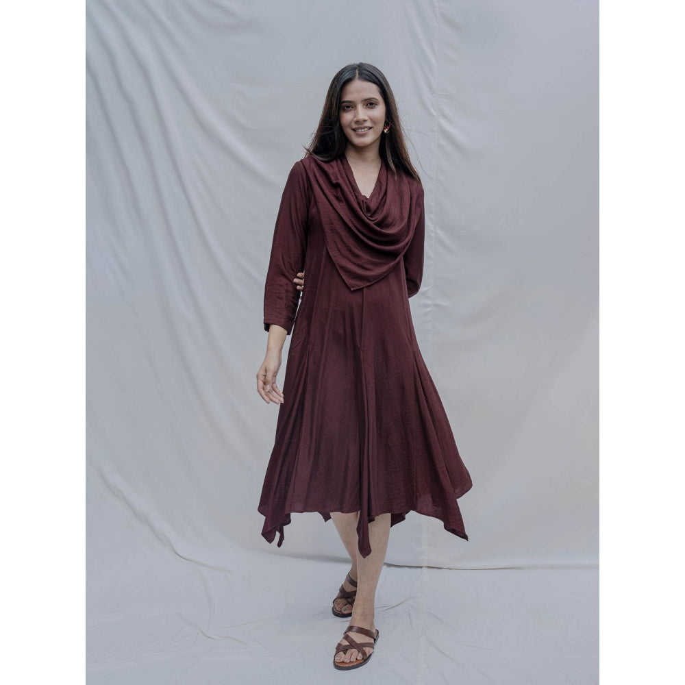 Bohame Maroon Dream Cowl Dress