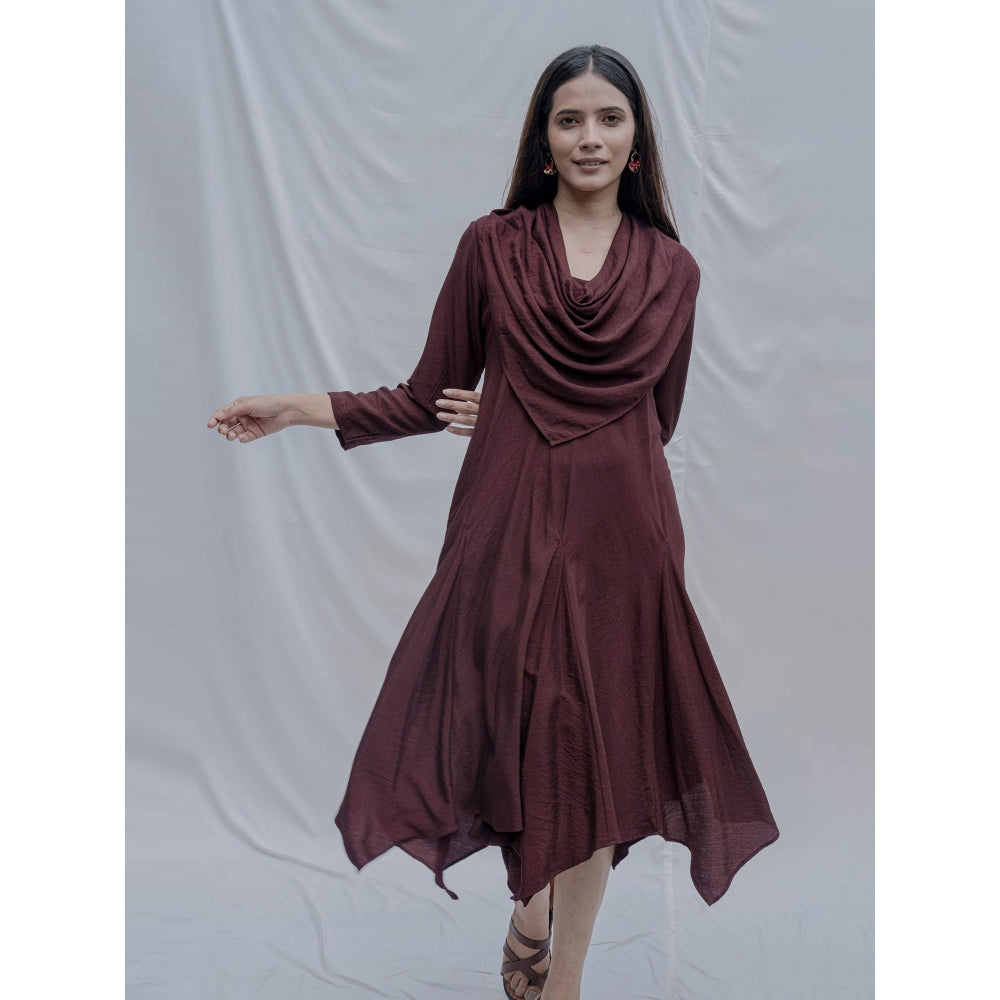 Bohame Maroon Dream Cowl Dress