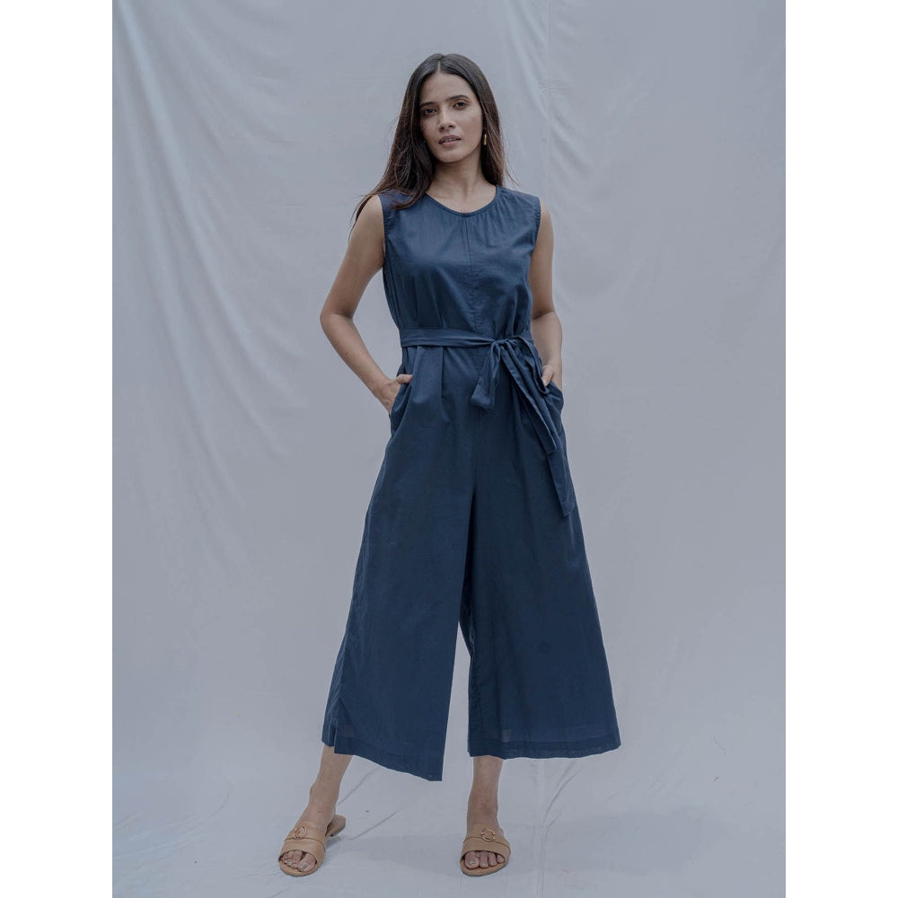 Bohame Royal Blue Andrea Jumpsuit Wirth Belt (Set of 2)