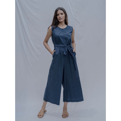 Bohame Royal Blue Andrea Jumpsuit Wirth Belt (Set of 2)