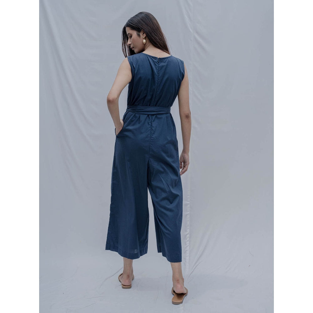 Bohame Royal Blue Andrea Jumpsuit Wirth Belt (Set of 2)