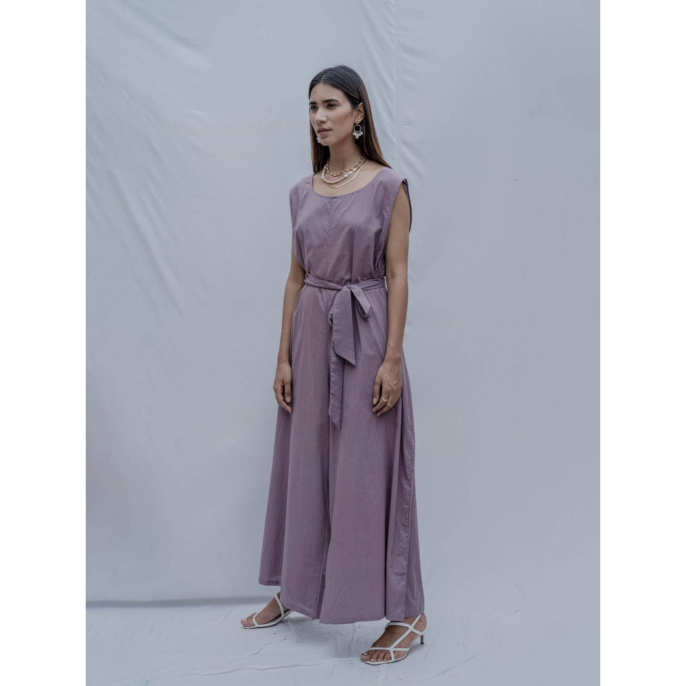 Bohame Purple Andrea Jumpsuit With Belt (Set of 2)