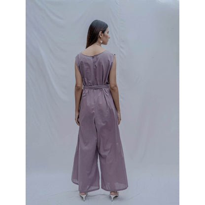 Bohame Purple Andrea Jumpsuit With Belt (Set of 2)
