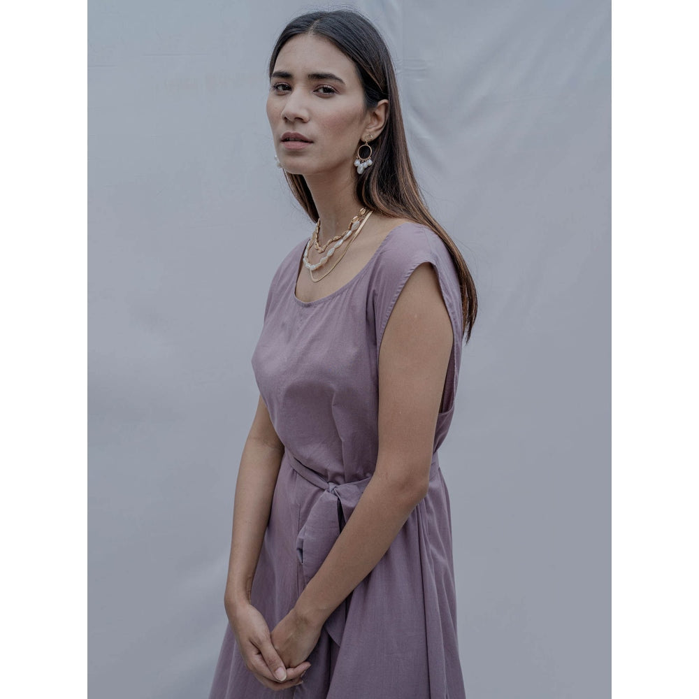 Bohame Purple Andrea Jumpsuit With Belt (Set of 2)