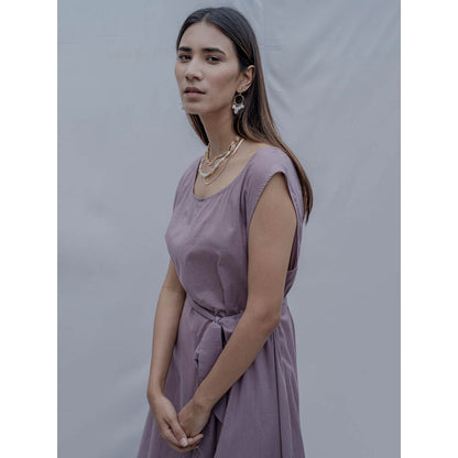 Bohame Purple Andrea Jumpsuit With Belt (Set of 2)