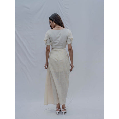 Bohame Off White Iren Top , Skirt And Short (Set Of 3)