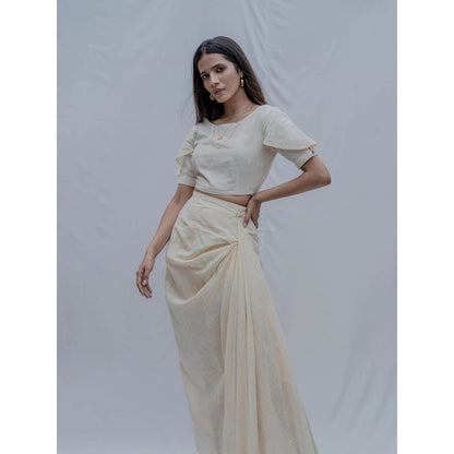 Bohame Off White Iren Top , Skirt And Short (Set Of 3)