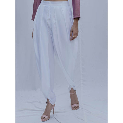 Bohame White Hiva Tulip Dhoti Pants