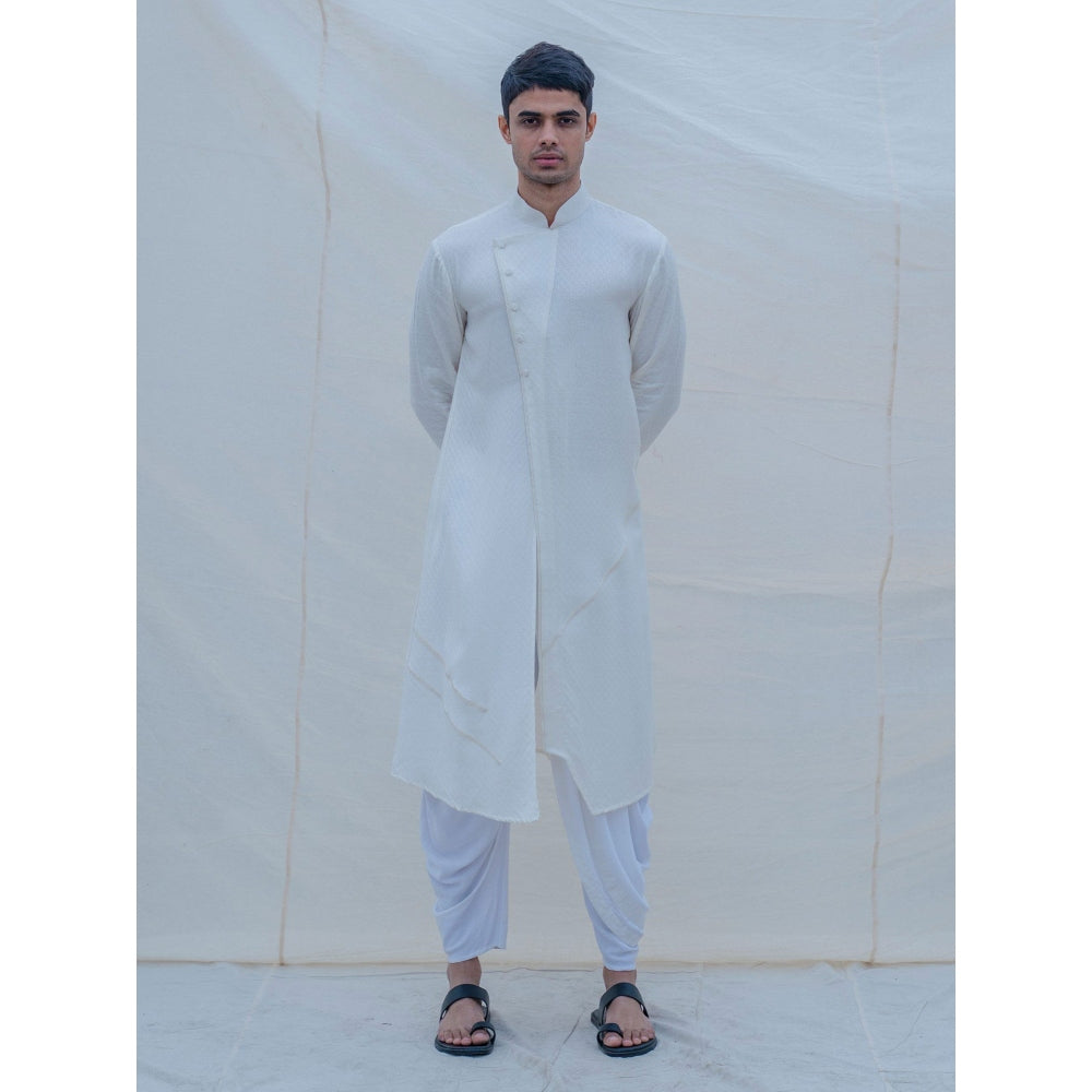 Bohame Off White Cotton Kurta And Pajama (Set of 2)